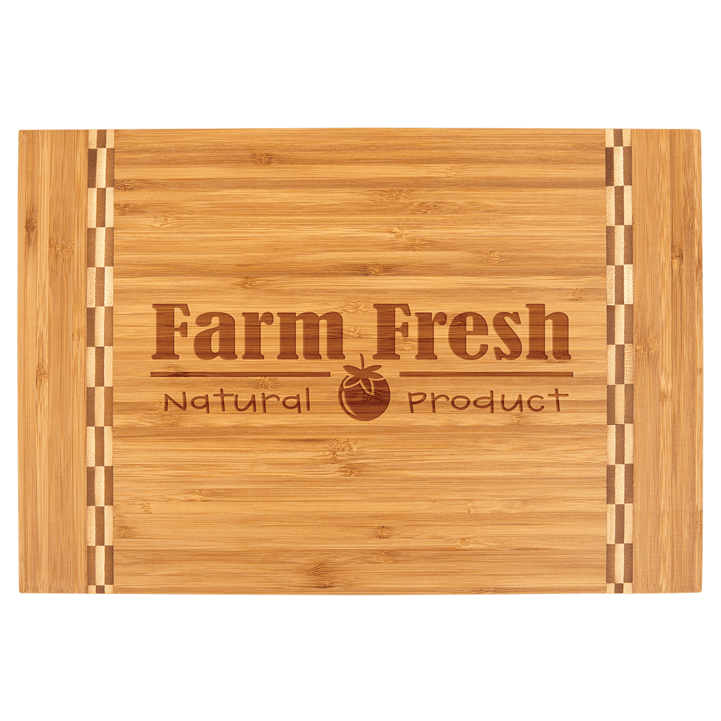 15" x 10 1/4" Bamboo Cutting Board with Butcher Block Inlay