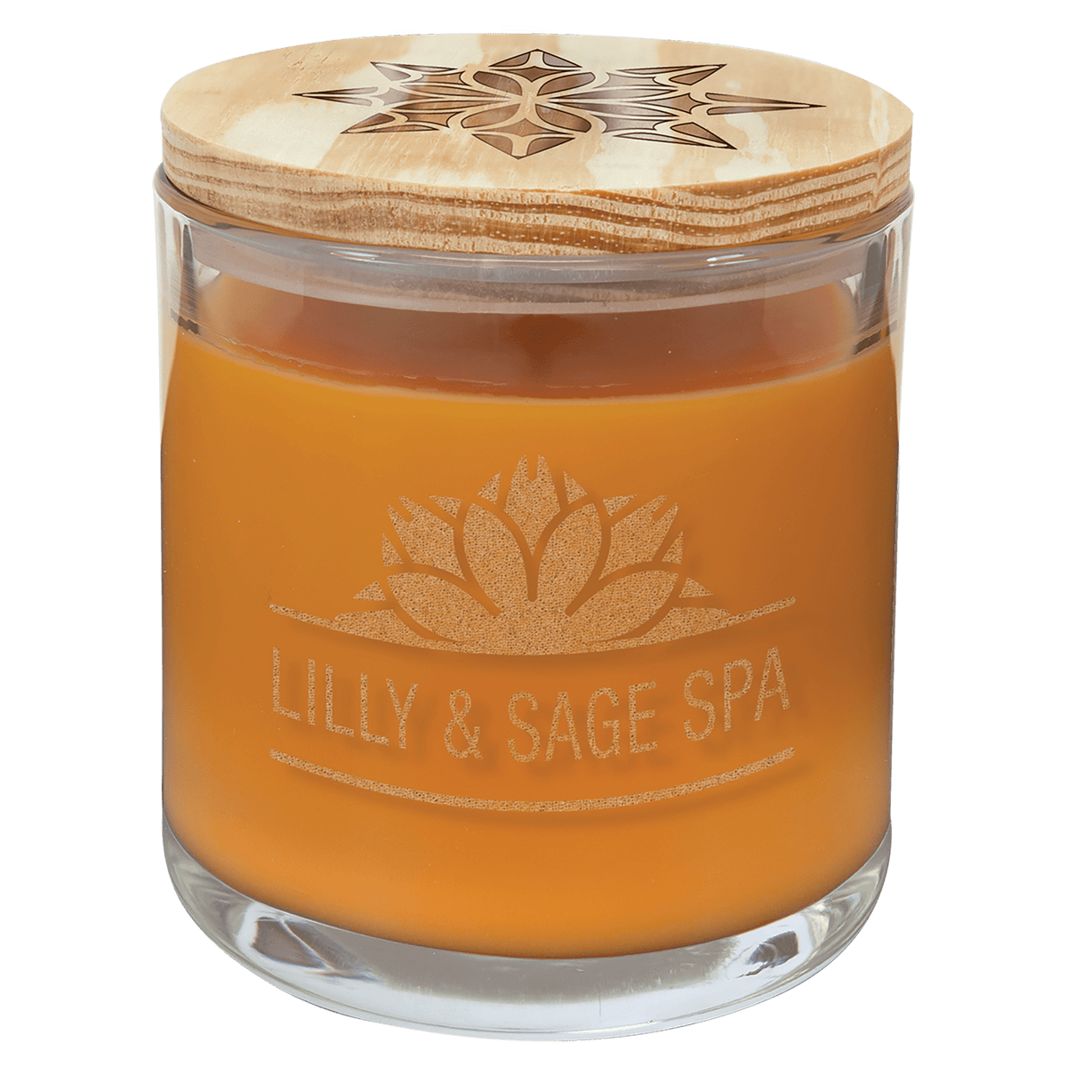 14 oz. Bright Citrus Candle in a Glass Holder with Wood Lid