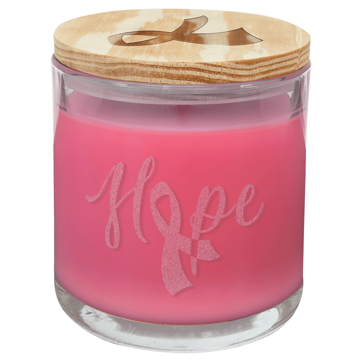 14 oz. Peony Rose Candle in a Glass Holder with Wood Lid