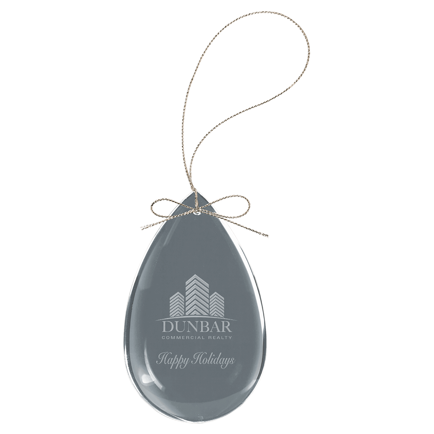 3" Crystal Teardrop Ornament