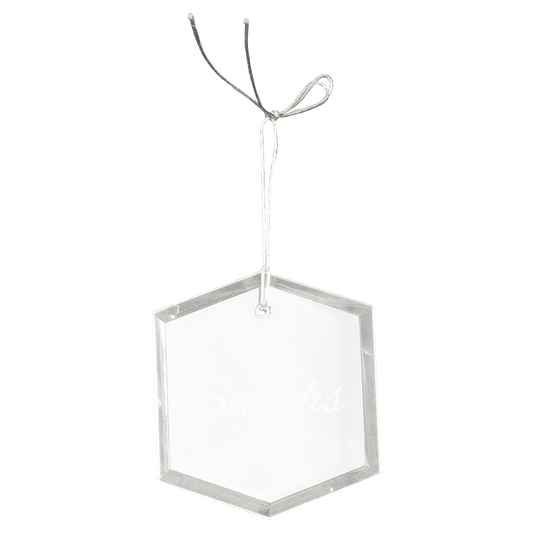 3" Crystal Hexagon Ornament