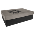 Gray 11 3/4" x 7 3/4" Gift Box with Laserable Leatherette Lid