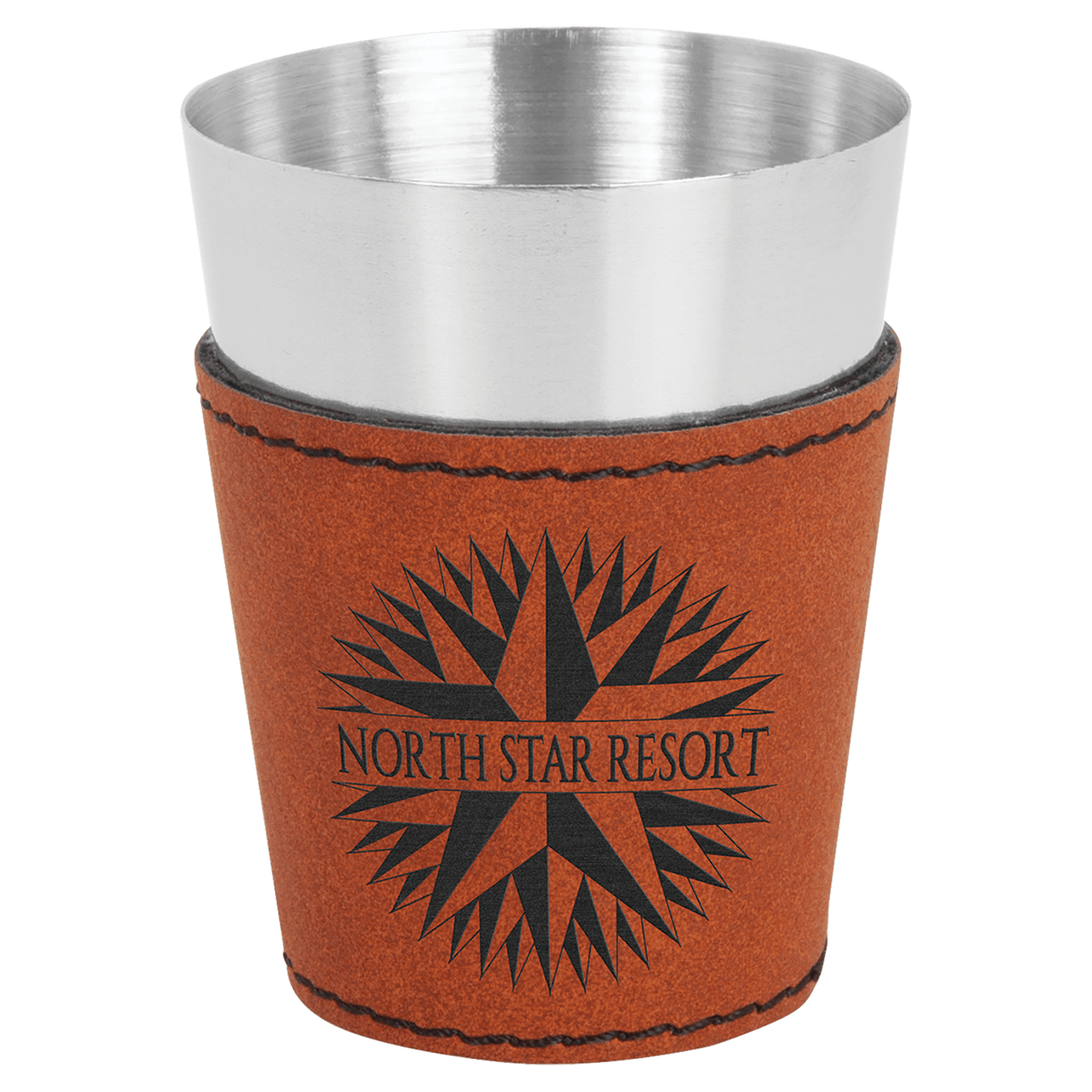 Rawhide Laserable Leatherette & Stainless Steel 2 oz. Shot Glass