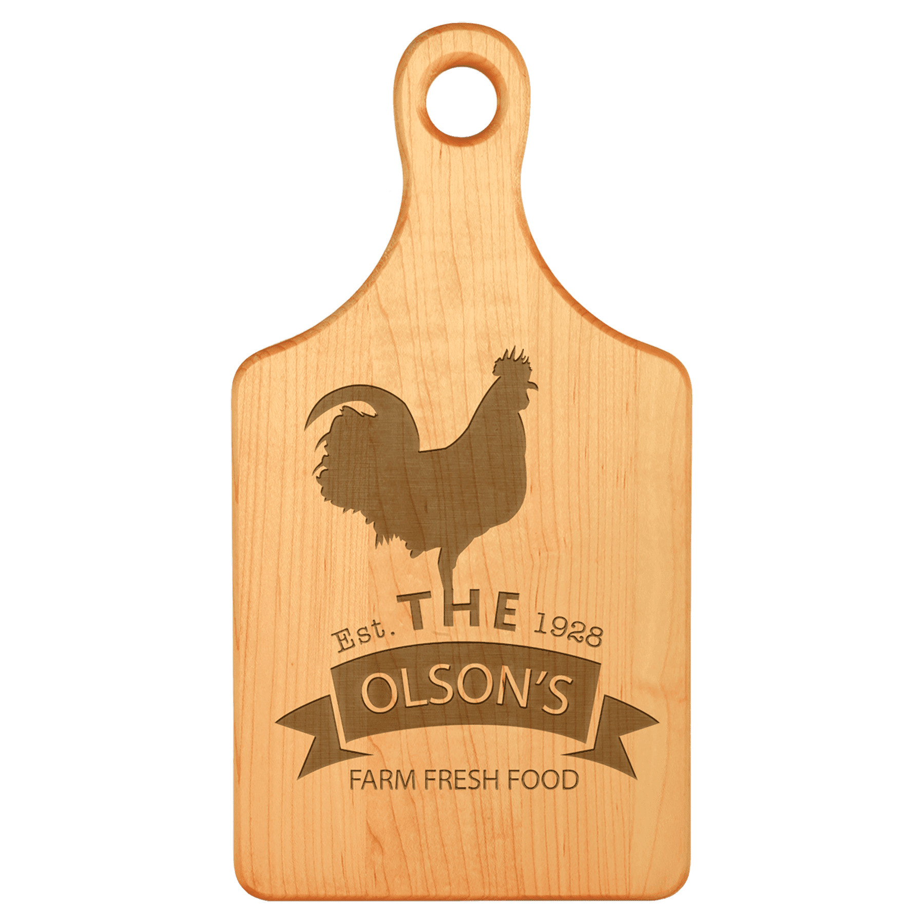 13 1/2" x 7" Maple Paddle Shaped Cutting Board