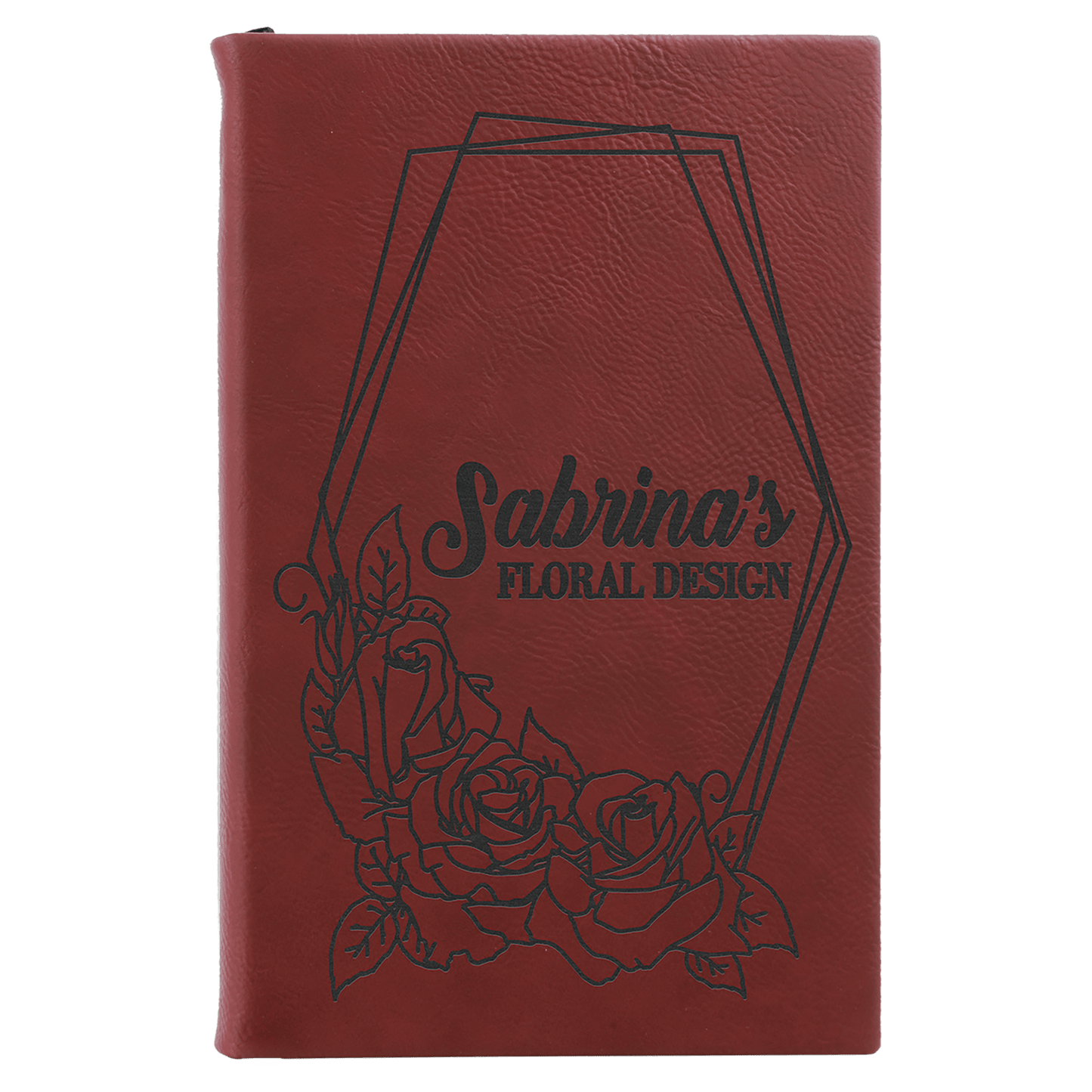 Rose 5 1/4" x 8 1/4" Laserable Leatherette Sketch Book with Unlined Notepad