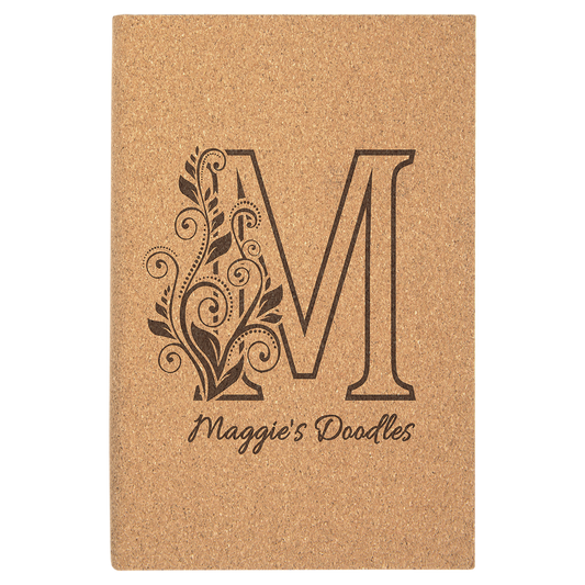 5 1/4" x 8 1/4" Cork Sketch Book with Unlined Notepad