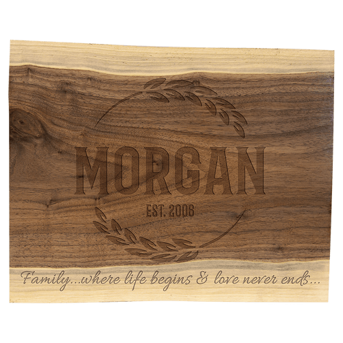 11 1/2"x 8 3/4" Black Walnut Cutting and Charcuterie Board