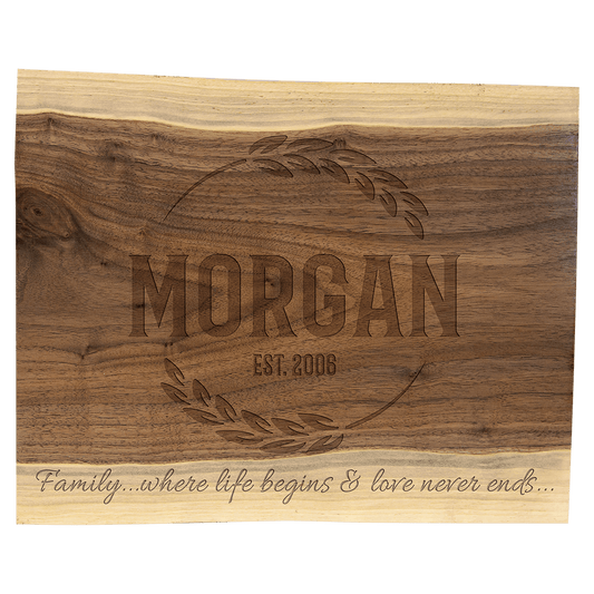 11 1/2"x 8 3/4" Black Walnut Cutting and Charcuterie Board