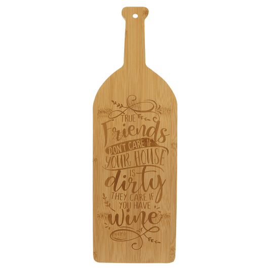 17" x 5 1/4" Bamboo Wine Bottle Cutting Board