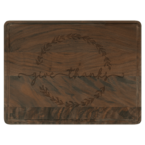 11 1/2" x 8 3/4" Walnut Cutting Board with Drip Ring