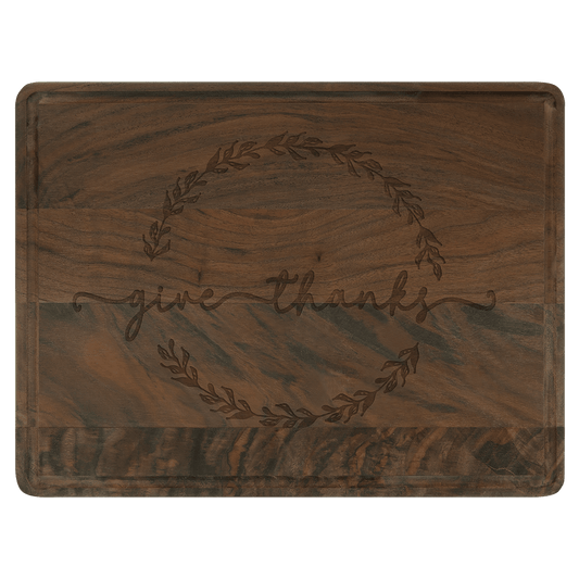 11 1/2" x 8 3/4" Walnut Cutting Board with Drip Ring