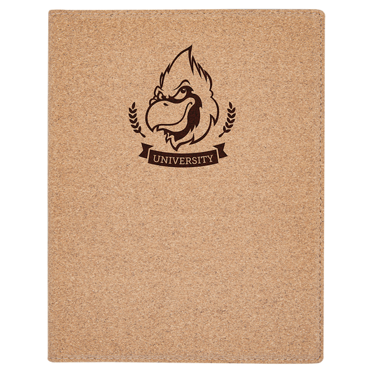 7" x 9" Small Cork Portfolio with Notepad