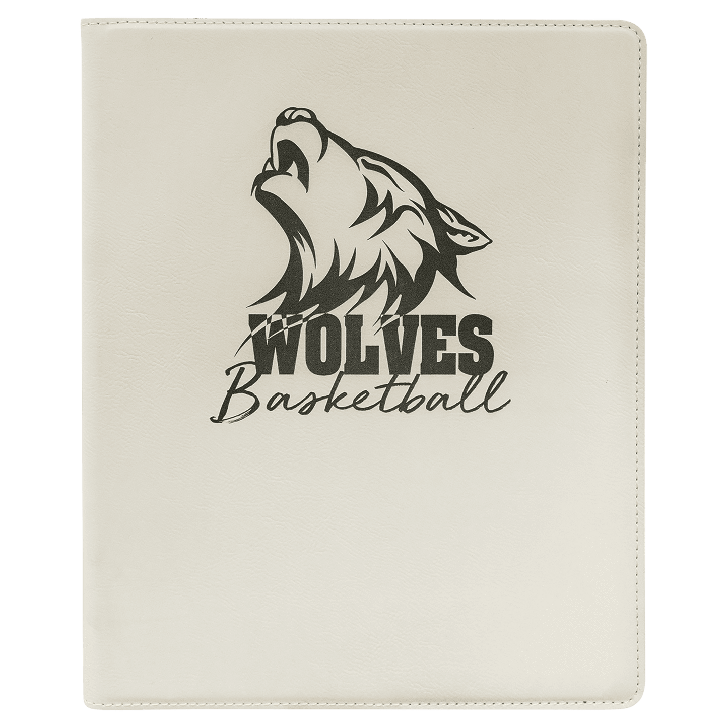 White/Black 9 1/2" x 12" Laserable Leatherette Portfolio with Notepad