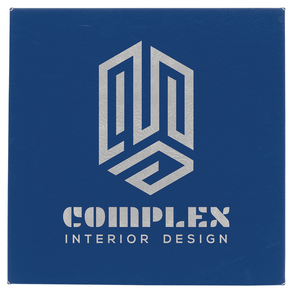 Blue/Silver 10" x 10" Laserable Leatherette Wall Decor with Sawtooth Hanger
