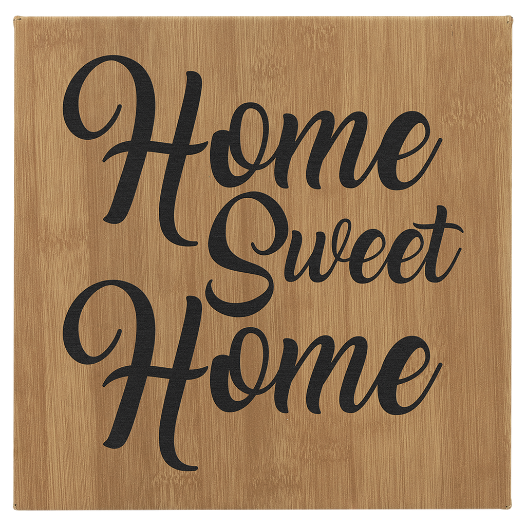 Bamboo 10" x 10" Laserable Leatherette Wall Decor with Sawtooth Hanger