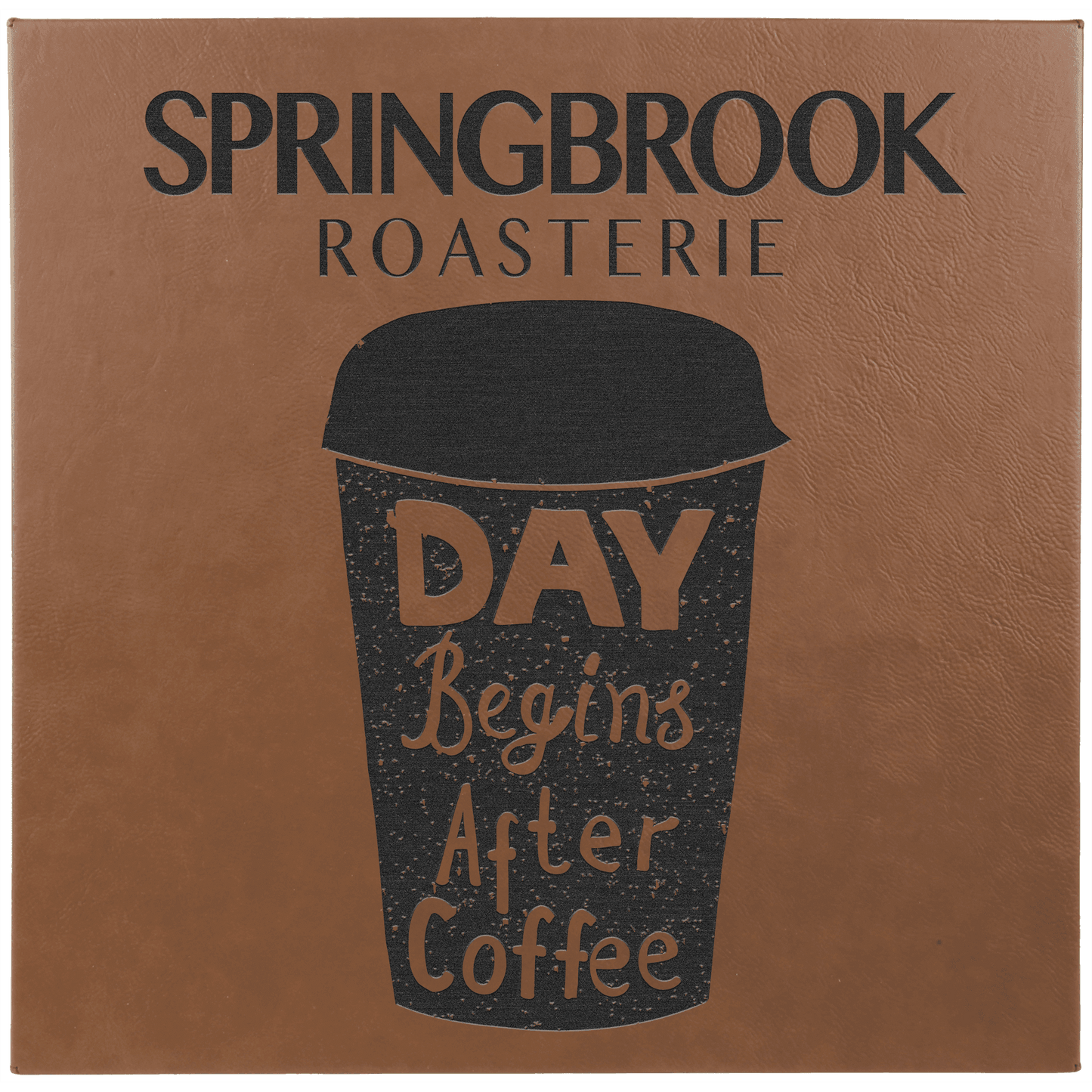 Dark Brown 14" x 14" Laserable Leatherette Wall Decor with Sawtooth Hanger