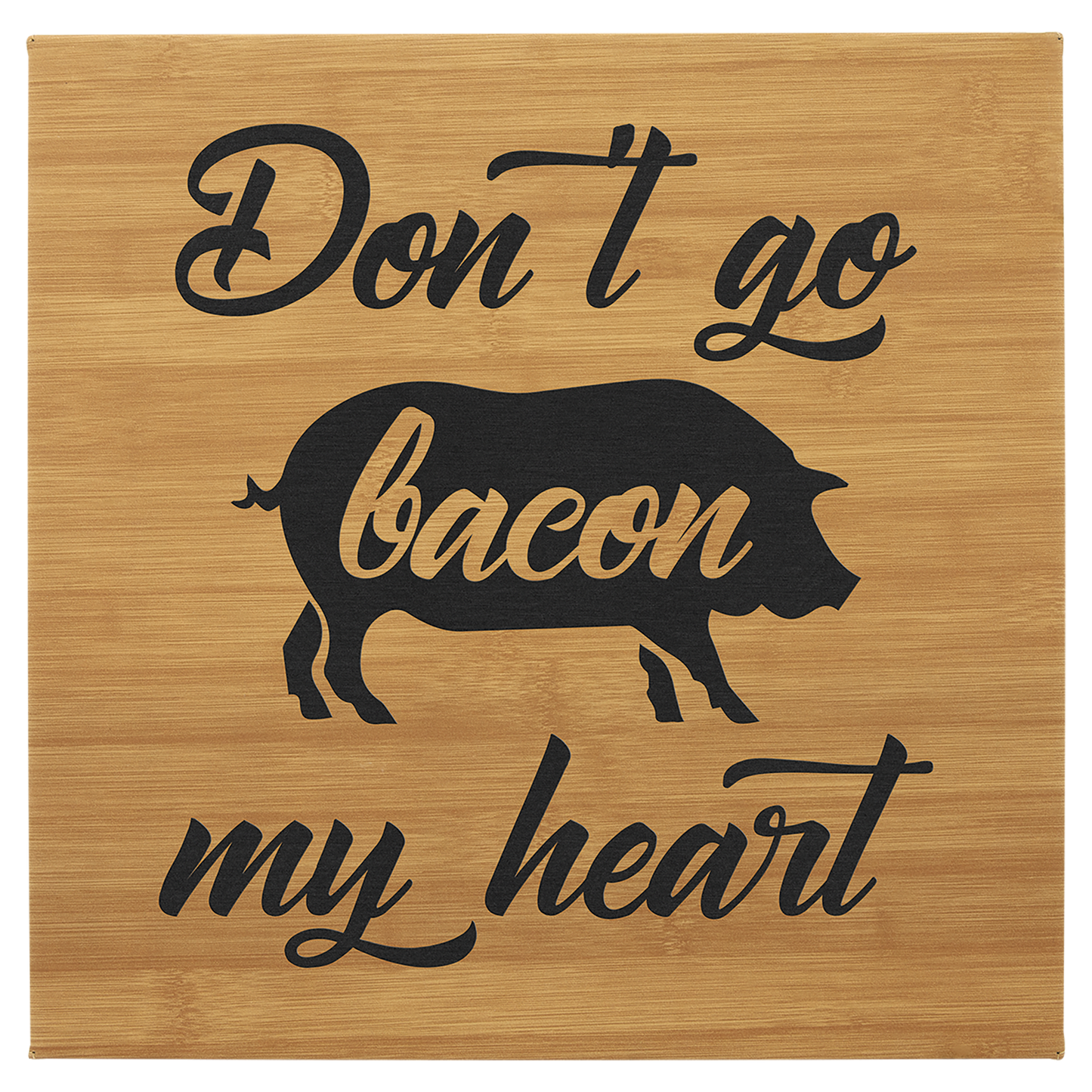 Bamboo 14" x 14" Laserable Leatherette Wall Decor with Sawtooth Hanger