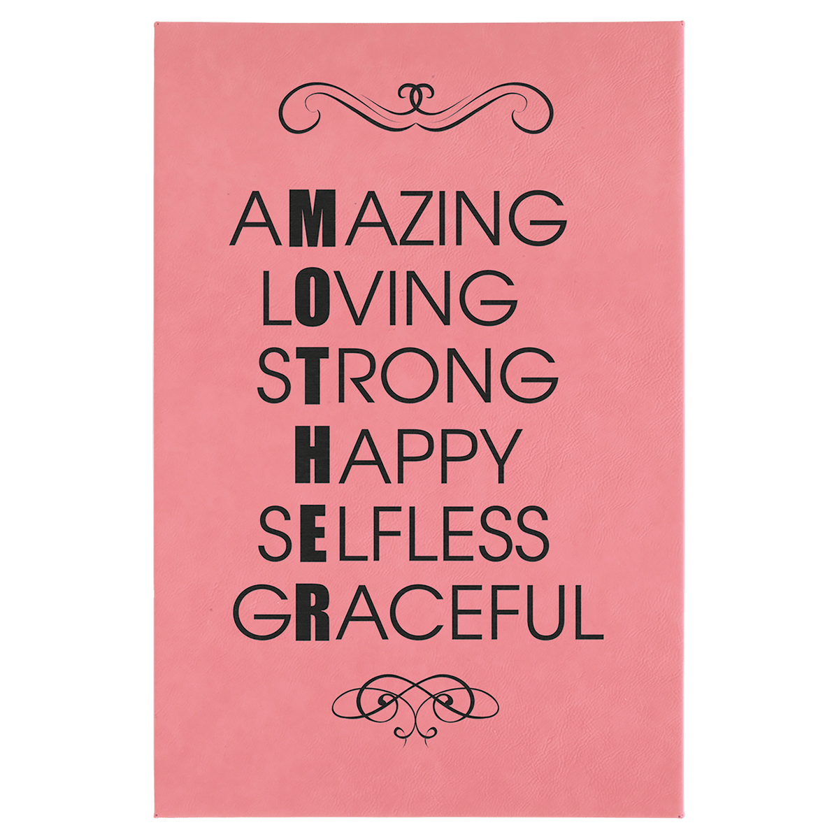 Pink 12" x 18" Laserable Leatherette Wall Decor with Sawtooth Hanger
