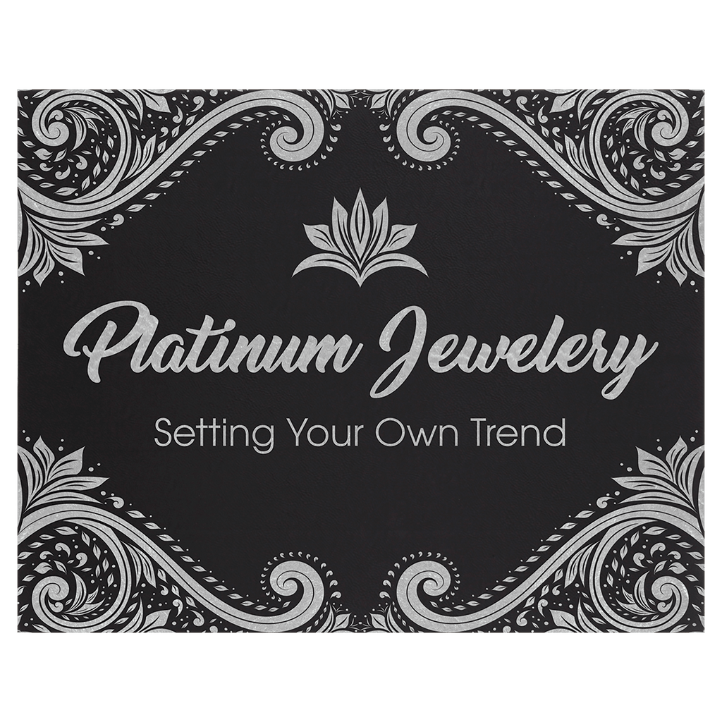 Black/Silver 12" x 18" Laserable Leatherette Wall Decor with Sawtooth Hanger