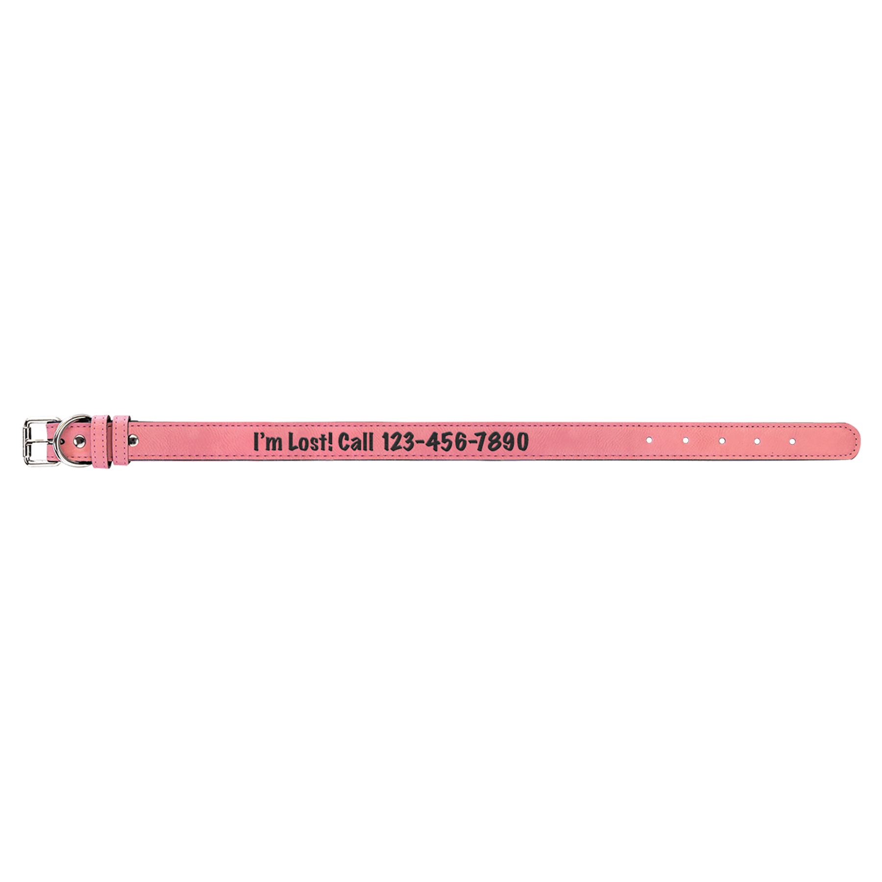 Pink Large 23" x 1" Laserable Leatherette Dog Collar
