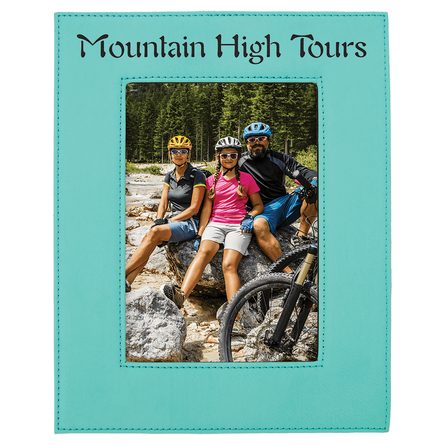 Teal 5" x 7" Laserable Leatherette Photo Frame