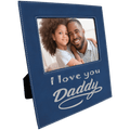 Blue/Silver 5" x 7" Leatherette Photo Frame with 4 1/2" x 9 Engraving Area