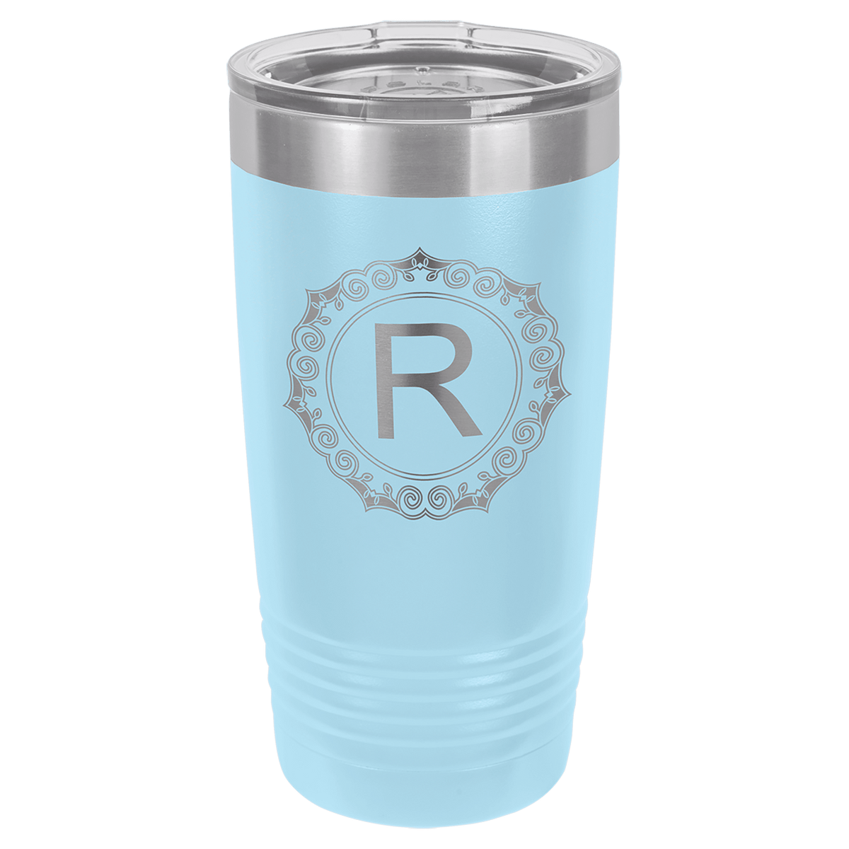 Light Blue Polar Camel 20 oz. Ringneck Tumbler with Logo Lid
