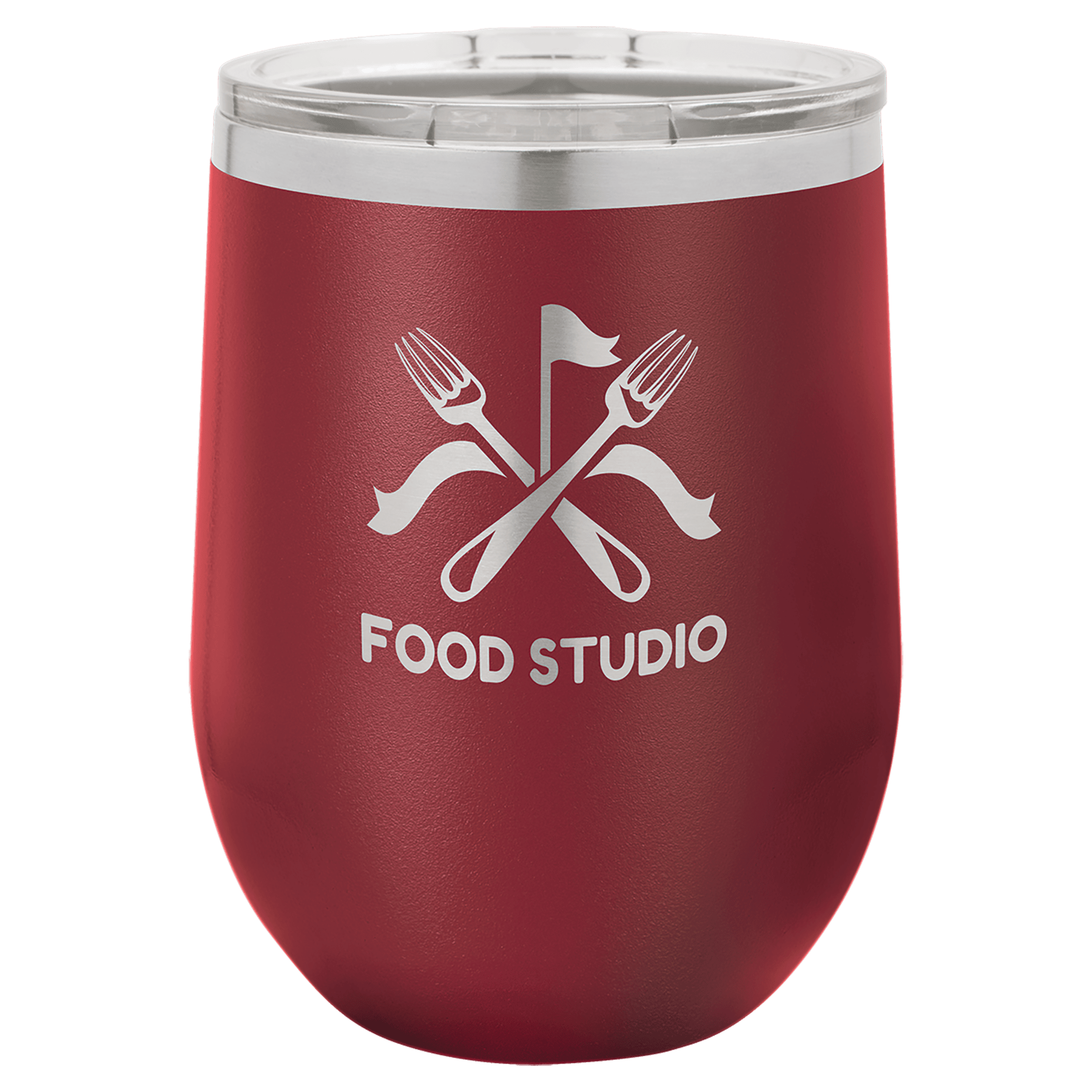 Maroon Polar Camel 12 oz. Vacuum Insulated Stemless Wine Tumbler with Lid