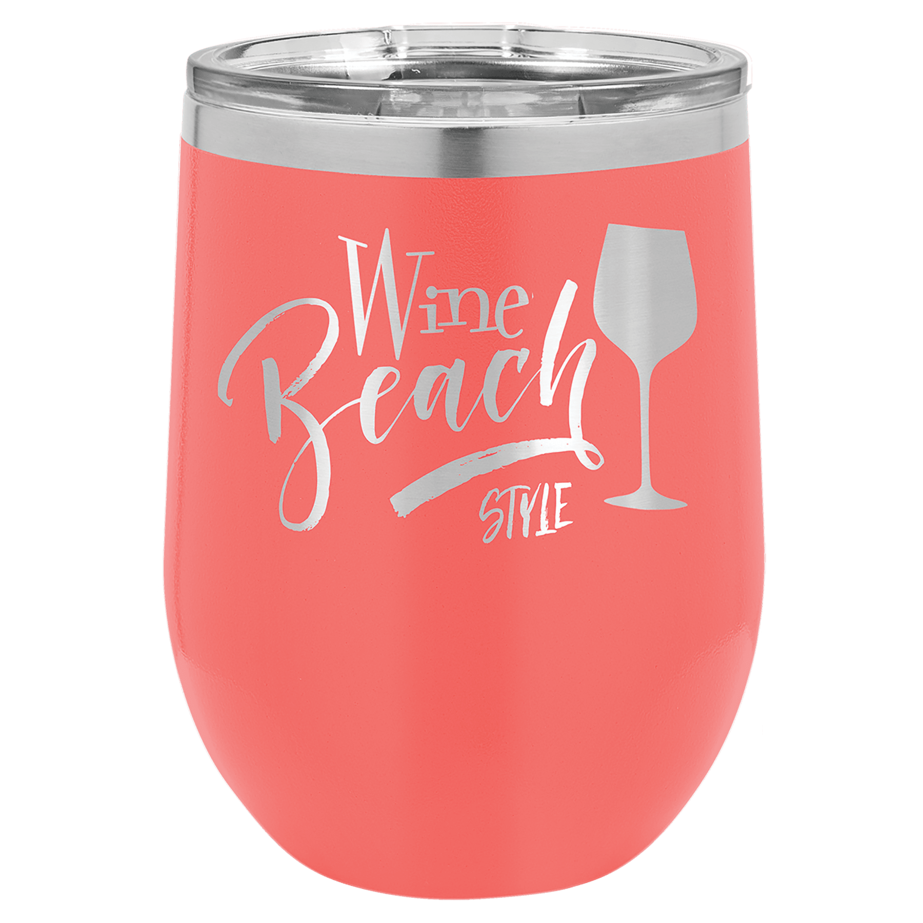 Coral Polar Camel 12 oz. Vacuum Insulated Stemless Wine Tumbler with Lid