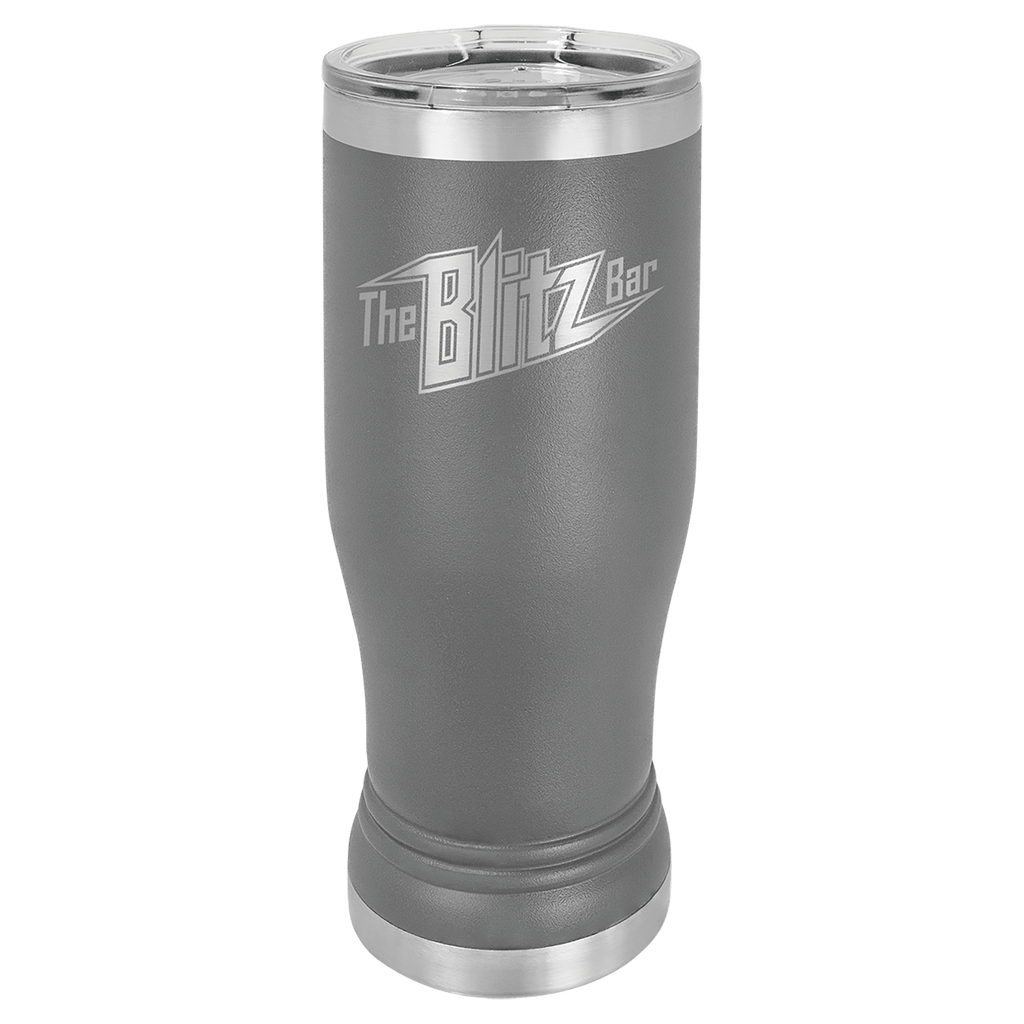 Dark Gray 14 oz. Pilsner with Clear Polar Camel Lid