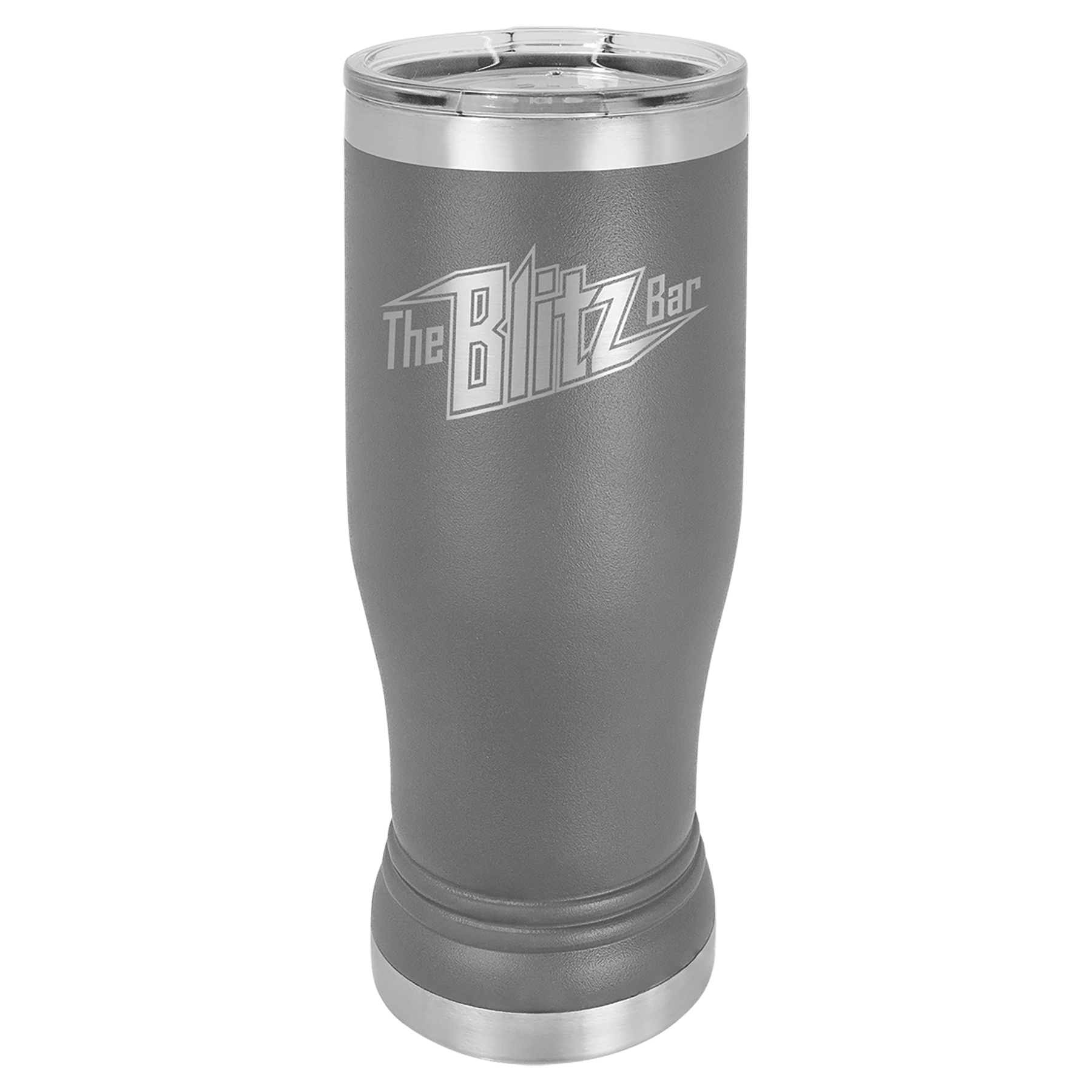 Dark Gray 14 oz. Pilsner with Clear Polar Camel Lid