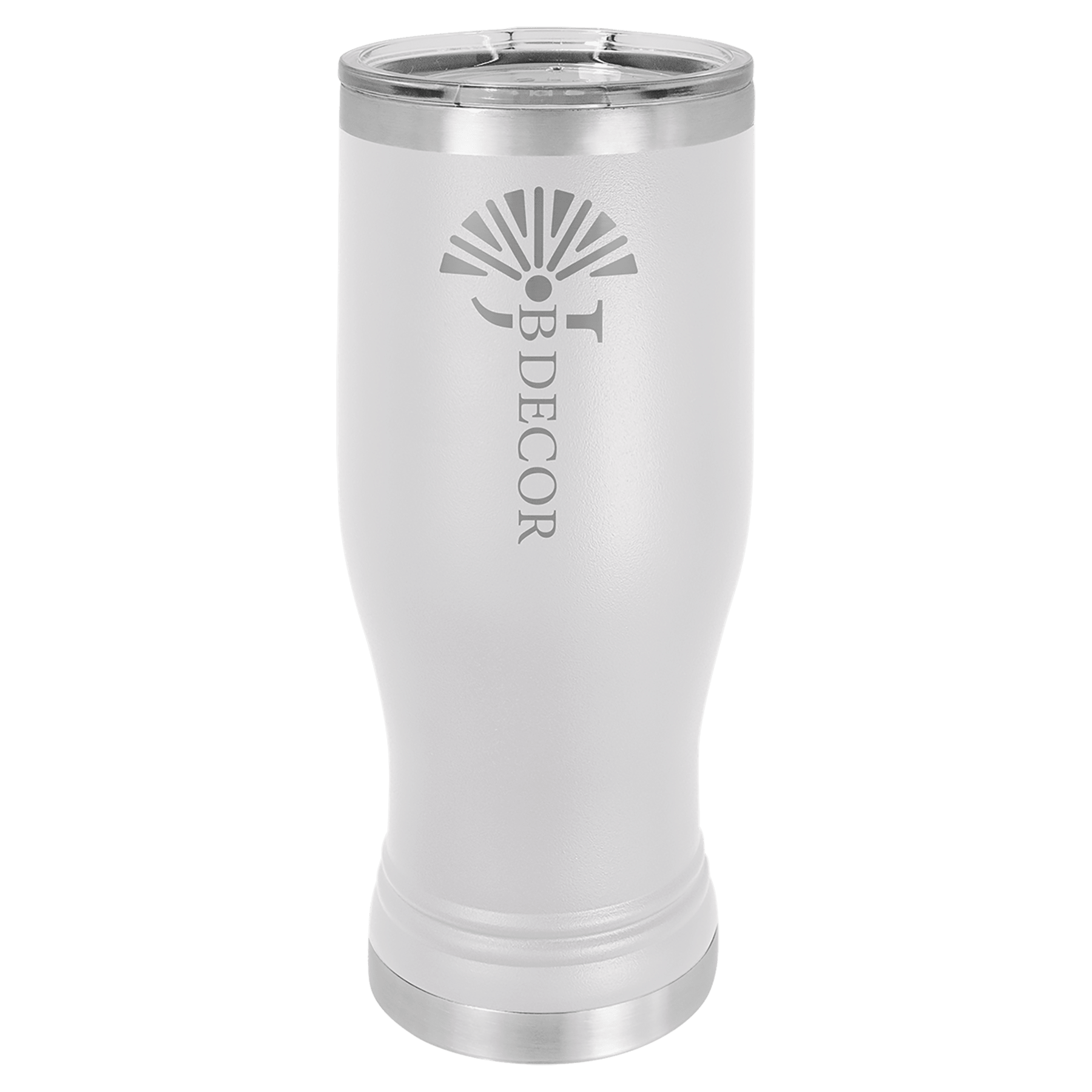 White 20 oz. Pilsner with Clear Polar Camel Lid