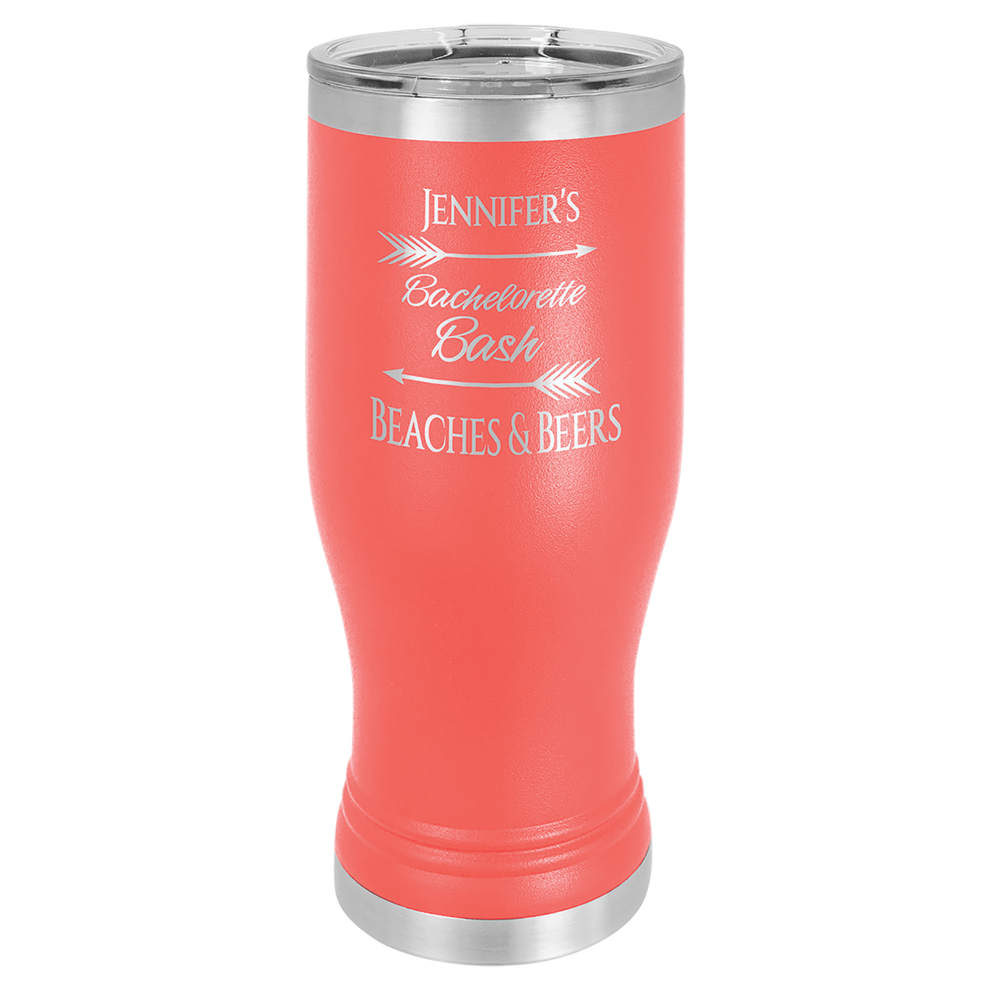 Coral 20 oz. Polar Camel Pilsner with Clear Polar Camel Lid