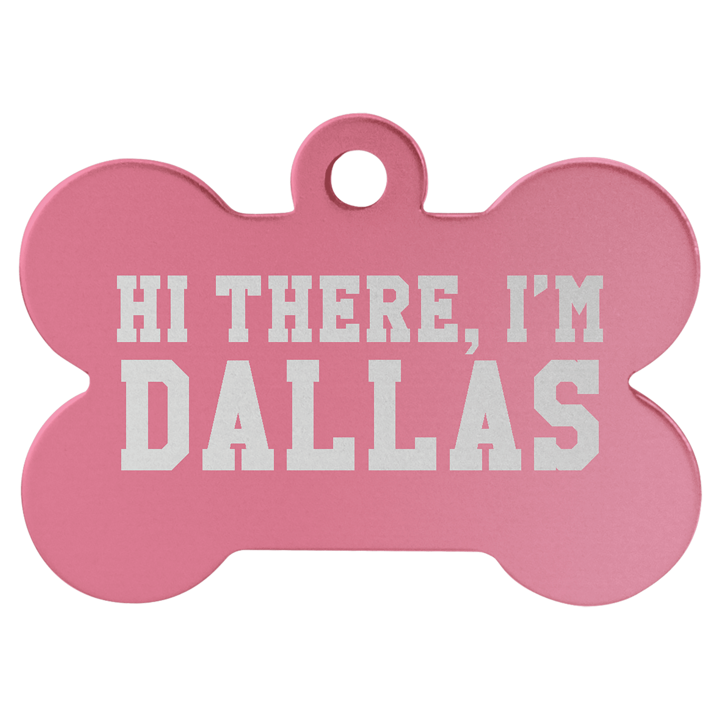 Pink 1 1/2" x 1" Laserable Anodized Aluminum Bone Pet Tag