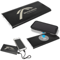 Black 8000MAH Power Bank & Wireless Anodized Aluminum Charger w/USB Power Cord