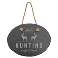 7 3/4" x 6" Oval Slate Decor with Hanger String