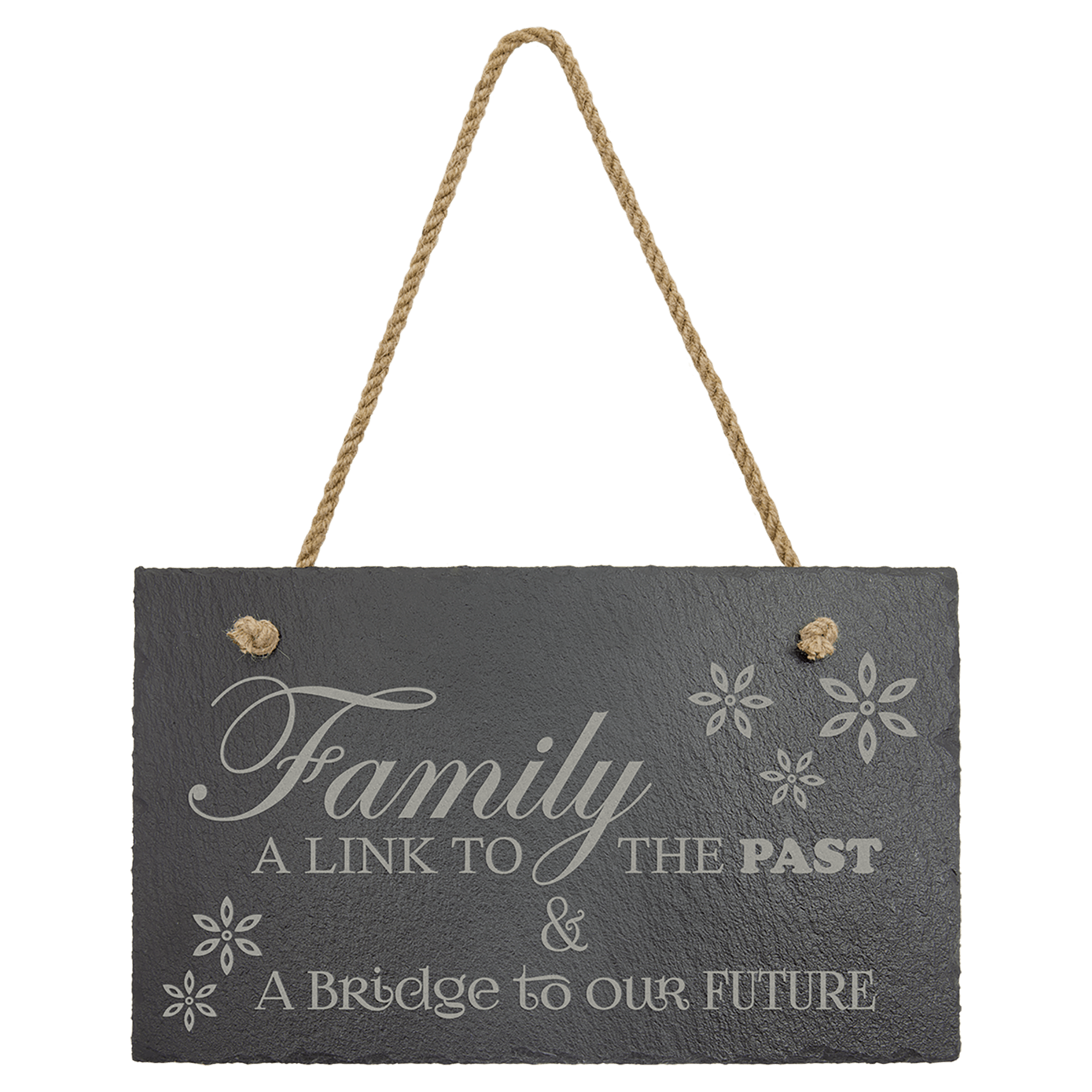 11 3/4" x 7" Rectangle Slate Decor with Hanger String