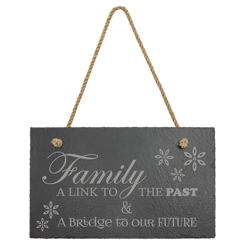 11 3/4" x 7" Rectangle Slate Decor with Hanger String