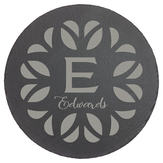 11 3/4" Round Slate Decor with Foam Pads